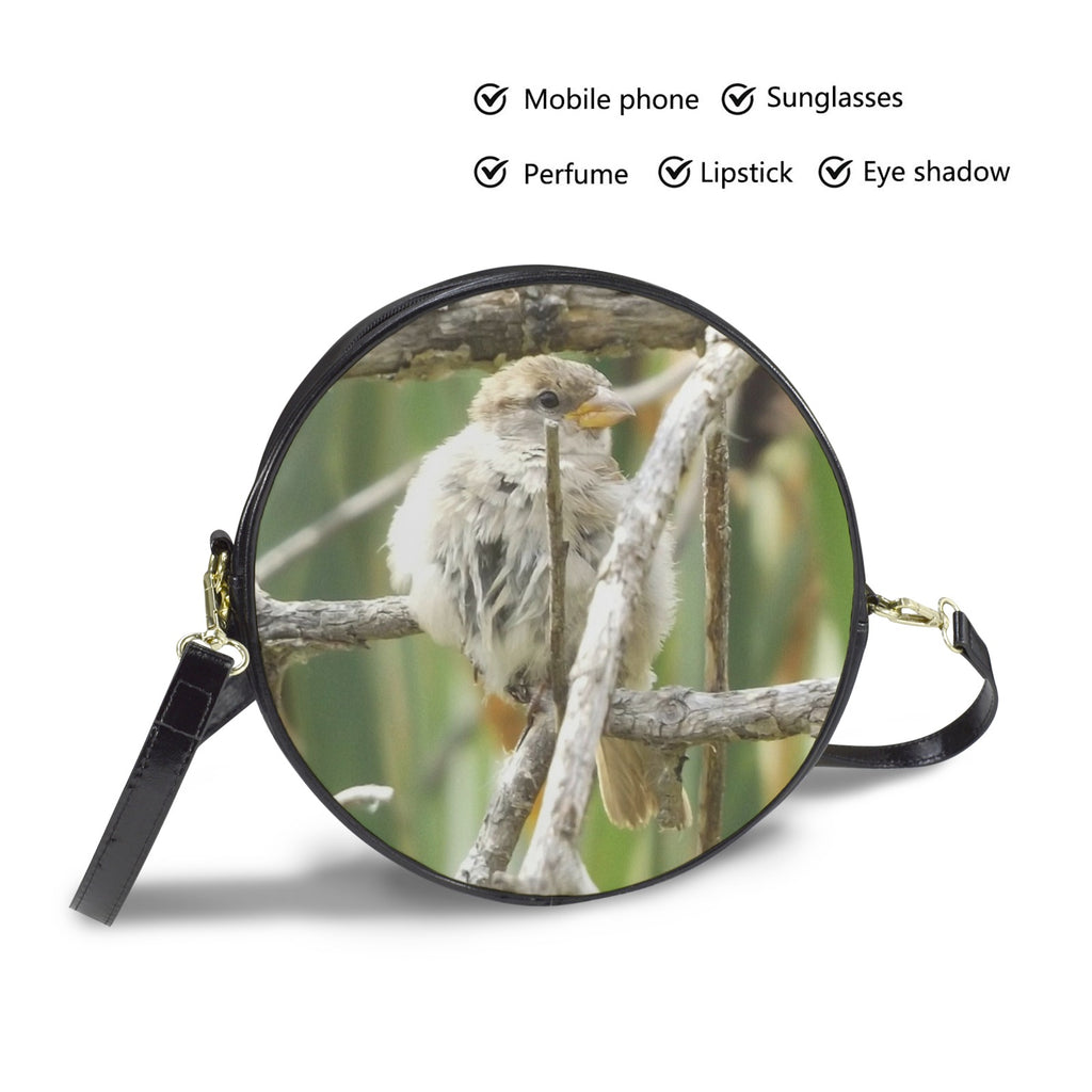 Chickadee Purse Round Messenger Bag-Large