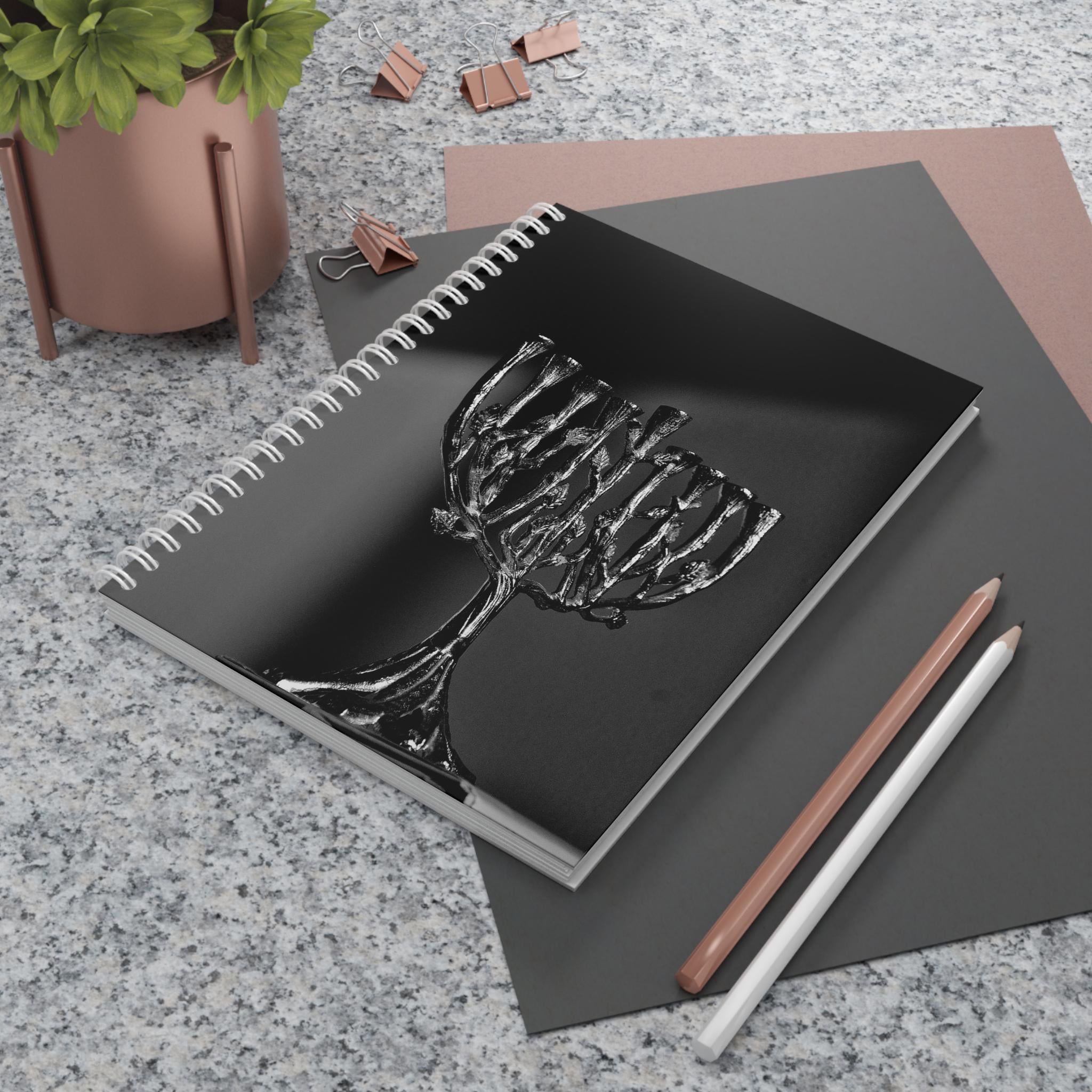 Dripping Menorah Spiral Notebook | Hanukkah Judaica