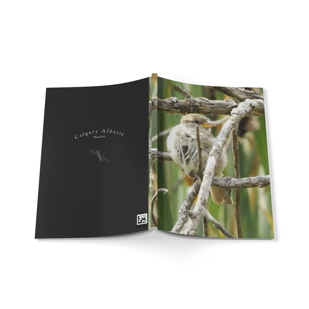 A5 Softcover Notebook — Fluffed Sparrow Photography Cover (Calgary Alberta)