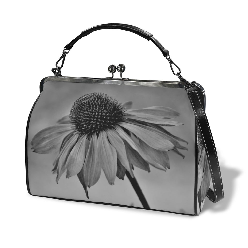 Vintage Floral Bag Kisslock Crossbody Shoulder Bag-Large