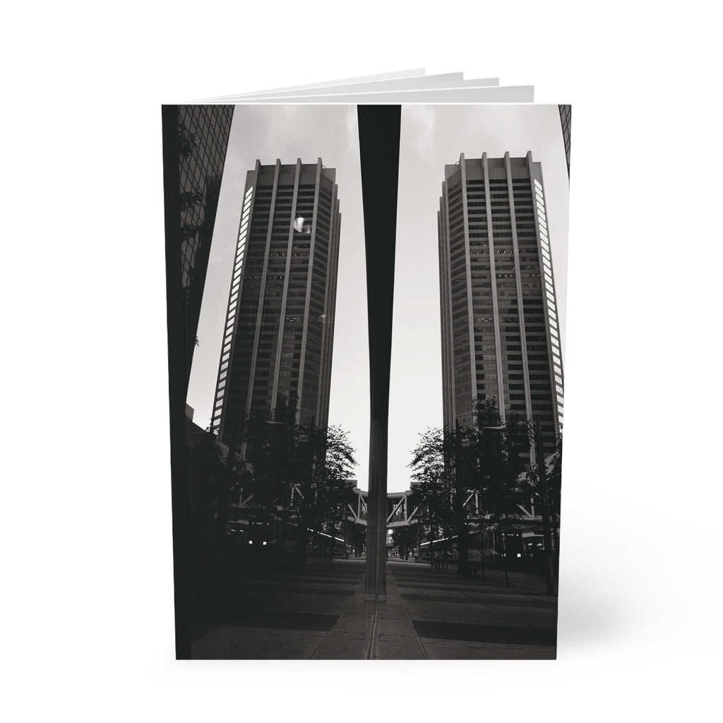 A5 Softcover Notebook — Calgary Alberta Black & White Cityscape Journal