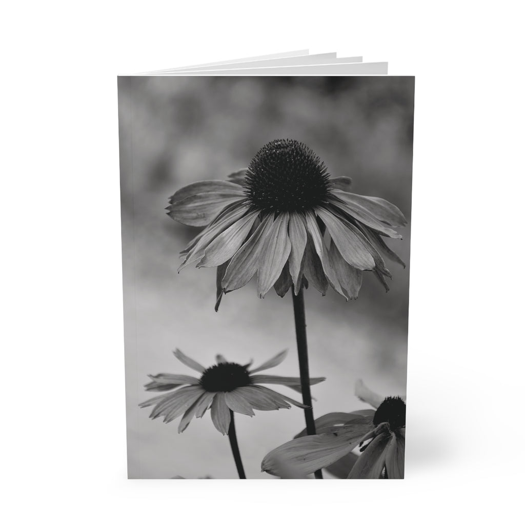 A5 Softcover Notebook — Monochrome Coneflower Photography Journal