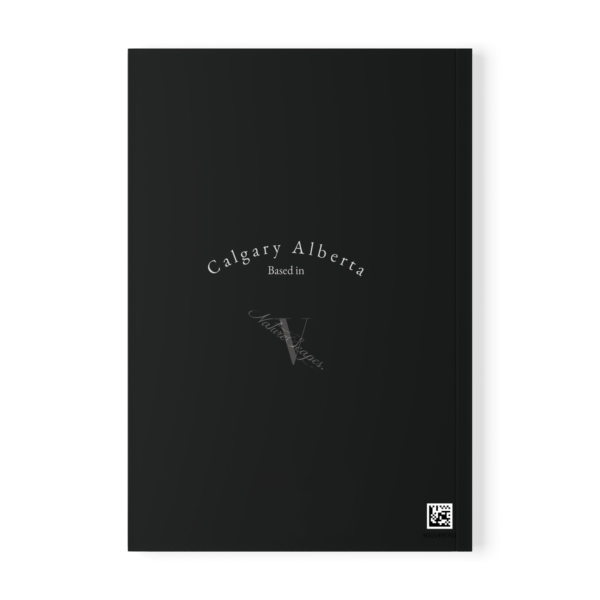 A5 Softcover Notebook — Black Cover with Calgary Alberta Logo & Tree Photography