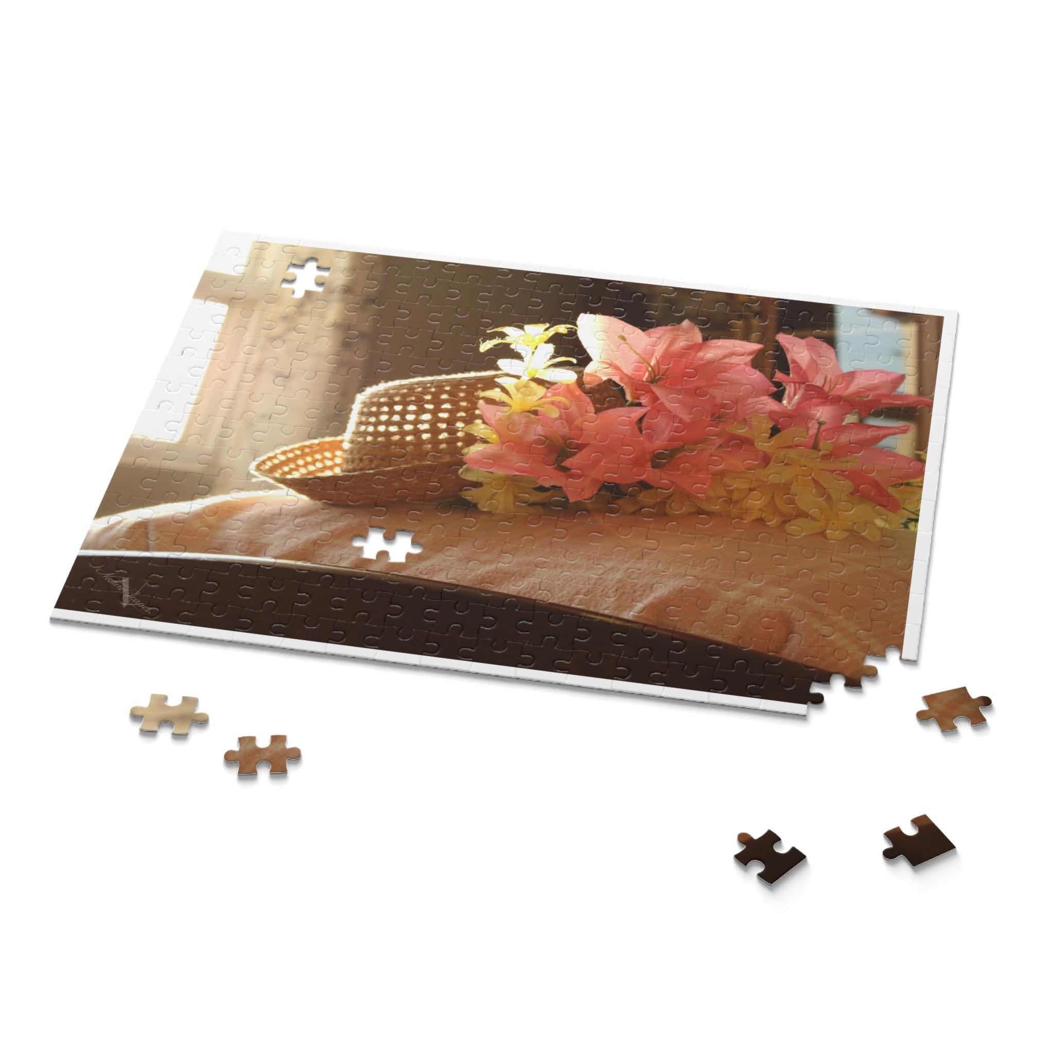 Pink Lily Bouquet Puzzle | Straw Hat Floral Jigsaw