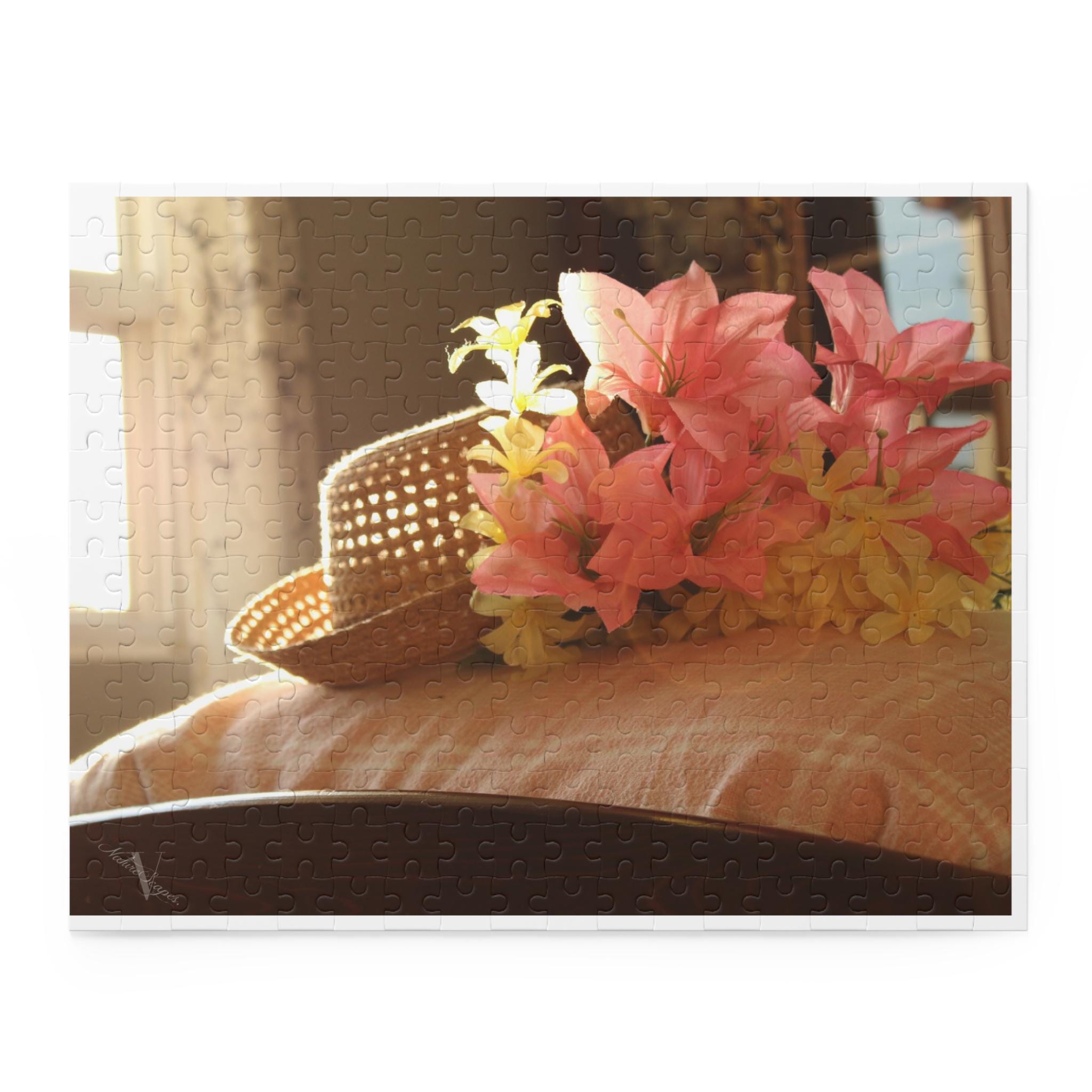 Pink Lily Bouquet Puzzle | Straw Hat Floral Jigsaw
