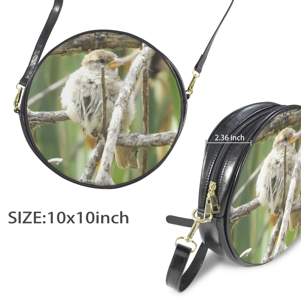 Chickadee Purse Round Messenger Bag-Large